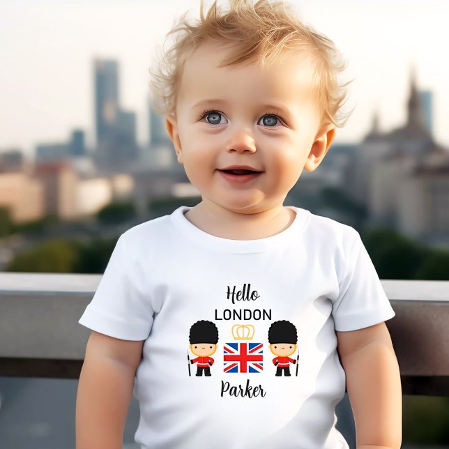 Camiseta De Bebé Guardias de Londres Nombre Reino Unido (London Guards Boy Name British England Toddler T-shirt)