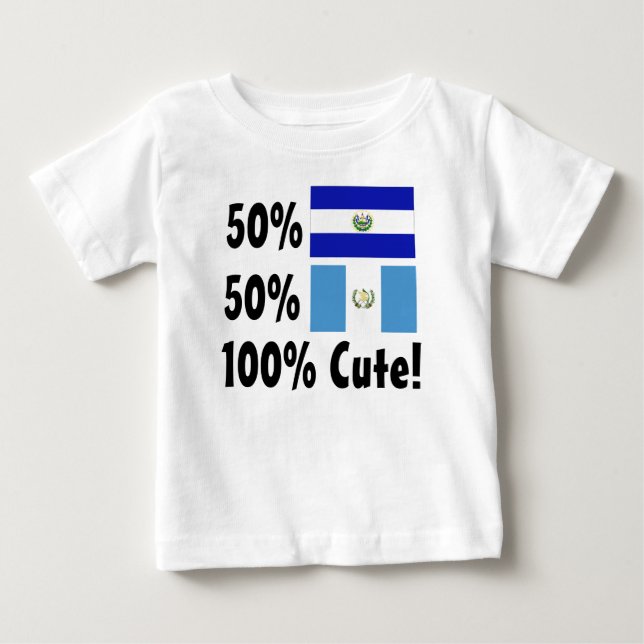 Camiseta De Bebé Guatemalteco del 50% salvadoreño el 50% el 100% (Anverso)