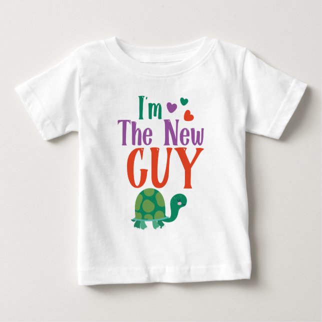 Camiseta De Bebé Guay baby boy new guy arte de palabras (Anverso)