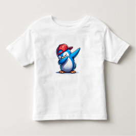 Camiseta De Bebé "Guay Dab: Pingüino azul en una gorra roja"