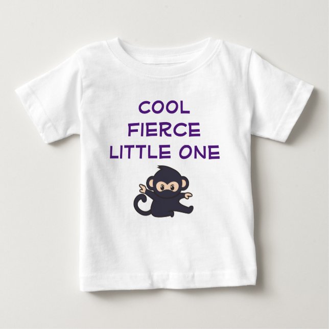 Camiseta De Bebé Guay Fierce One gracioso Personalizado Ninja Monke (Anverso)