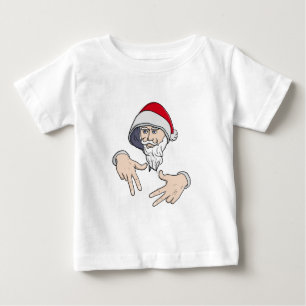 Camiseta De Bebé Guay Gangsta Hip Hop Hand Rap Santa Claus