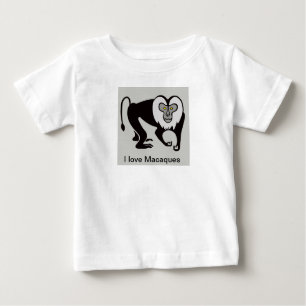 Camiseta De Bebé Guay I love MACAQUES - Animación en peligro