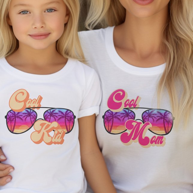 Camiseta De Bebé Guay Kid Bright Sunset Sunset Gafas De Sol Coincid (Mommy and Me tees with sweet rainbow design .. mom and kid shirts sold separately)