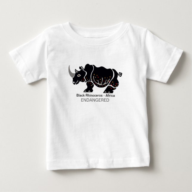 Camiseta De Bebé Guay RHINOCEROS - Gráficos animales en peligro- (Anverso)