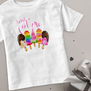 Camiseta De Bebé Guay Un Chica Primer Popsicle de Cumpleaños