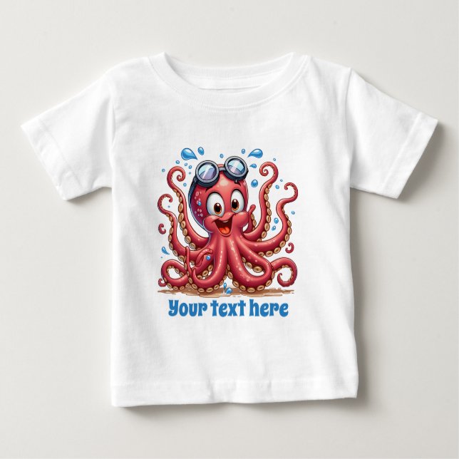 Camiseta De Bebé Guay unisex beach add text ocean octopus (Anverso)