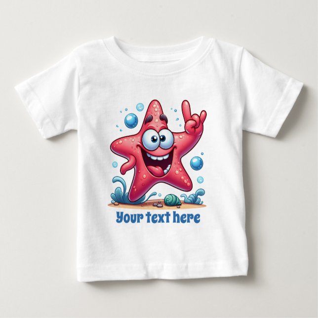 Camiseta De Bebé Guay unisex beach add text ocean starfish (Anverso)