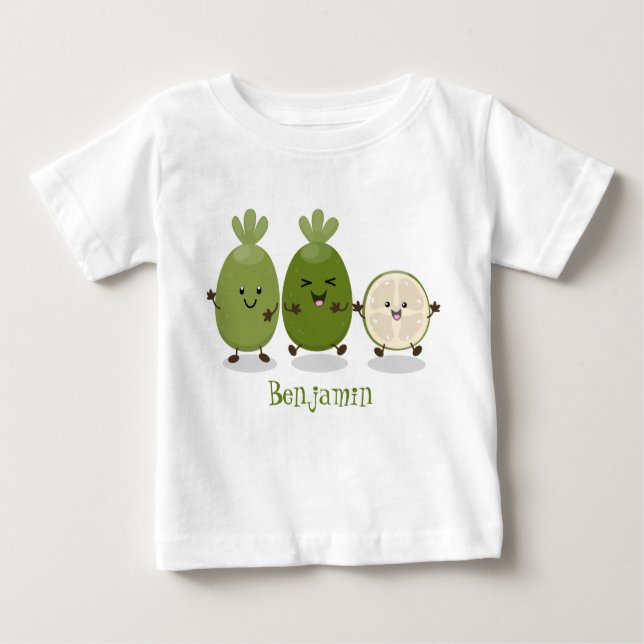 Camiseta De Bebé Guayaba feijoa personalizado de piña de cuña ilust (Anverso)