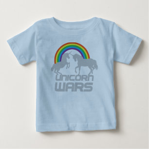 Camiseta De Bebé Guerras de Unicornio con arcoiris