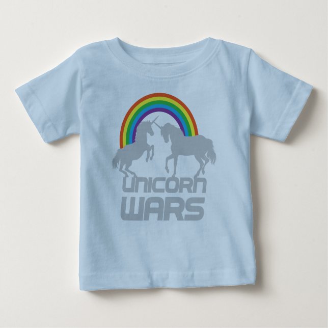 Camiseta De Bebé Guerras de Unicornio con arcoiris (Anverso)