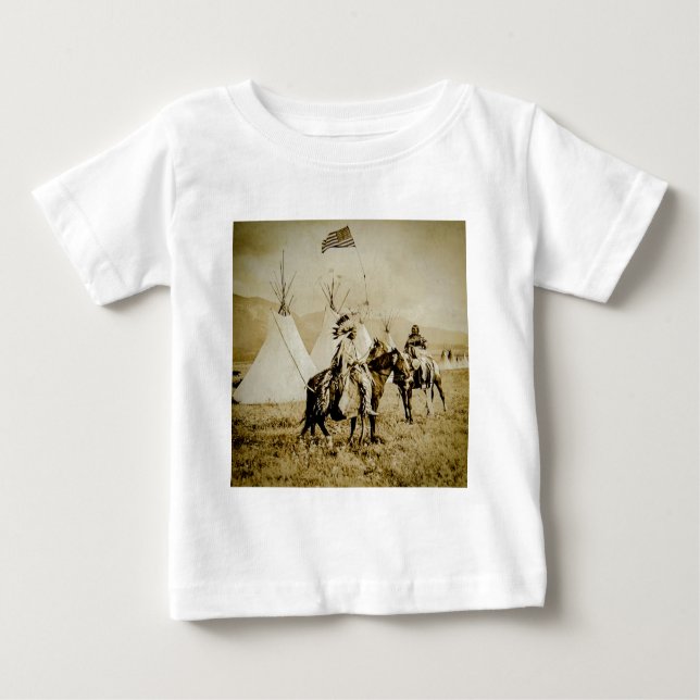 Camiseta De Bebé Guerreros de cabeza llana del nativo americano del (Anverso)