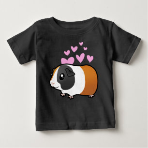 Camiseta De Bebé Guinea Cerdo Amor (pelo liso)