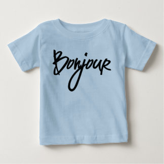 Camiseta De Bebé Guión bonjour (negro) para los amantes de Francia