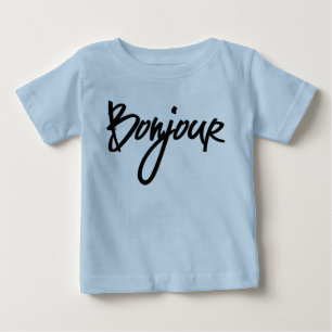 Camiseta De Bebé Guión de Bonjour (negro) para los amantes de Fran