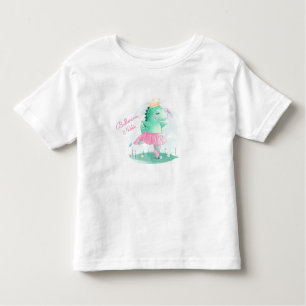 Camiseta De Bebé Guión de nombre animal Girly rosada Ballerina