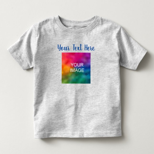 Camiseta De Bebé Guión Texto Cargar foto Gris Crear tu propio bebé (Anverso)