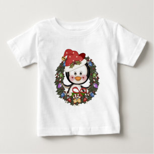 Camiseta De Bebé Guirnalda del día de fiesta del pingüino del