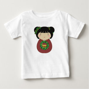 Camiseta De Bebé Guirnalda del navidad de Kokeshi