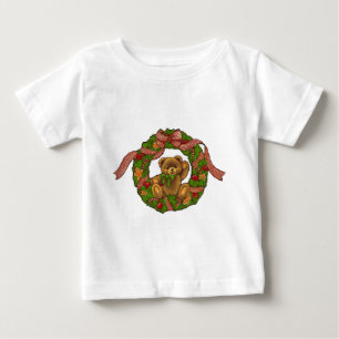 Camiseta De Bebé Guirnalda del oso de peluche del navidad
