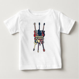 Camiseta De Bebé Guitarista por naturaleza. Guitarristas de color v