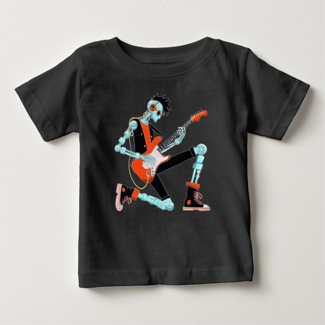 Camiseta De Bebé Guitarista Robot (Anverso)