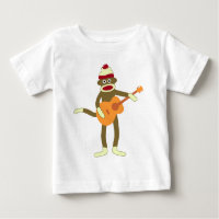 Guitarra acústica del mono del calcetín