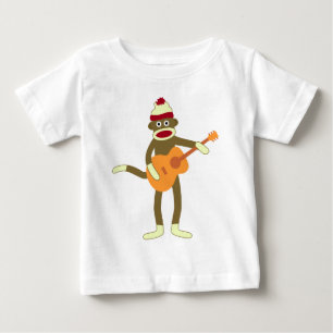 Camiseta De Bebé Guitarra acústica del mono del calcetín