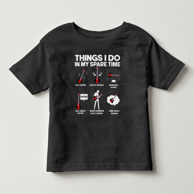 Camiseta De Bebé Guitarra adicta a la música guitarista (Anverso)