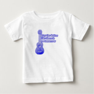 Camiseta De Bebé Guitarra azul vintage con palabras inspiradoras