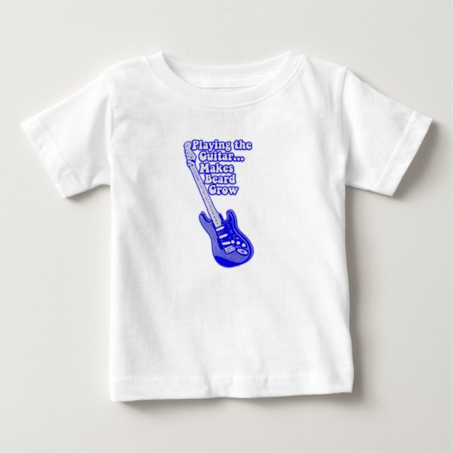 Camiseta De Bebé Guitarra azul vintage con palabras motivadoras (Anverso)
