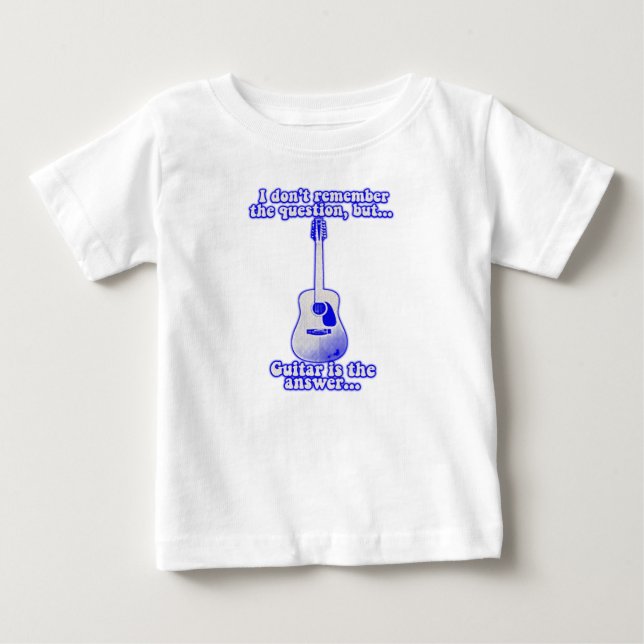 Camiseta De Bebé Guitarra azul vintage con una cita inspiradora (Anverso)
