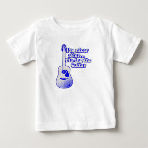 Camiseta De Bebé Guitarra azul vintage con una cita positiva