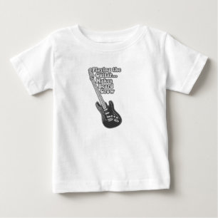 Camiseta De Bebé Guitarra blanca y negra vintage para guitarristas