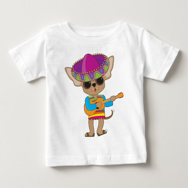 Camiseta De Bebé Guitarra de la chihuahua (Anverso)