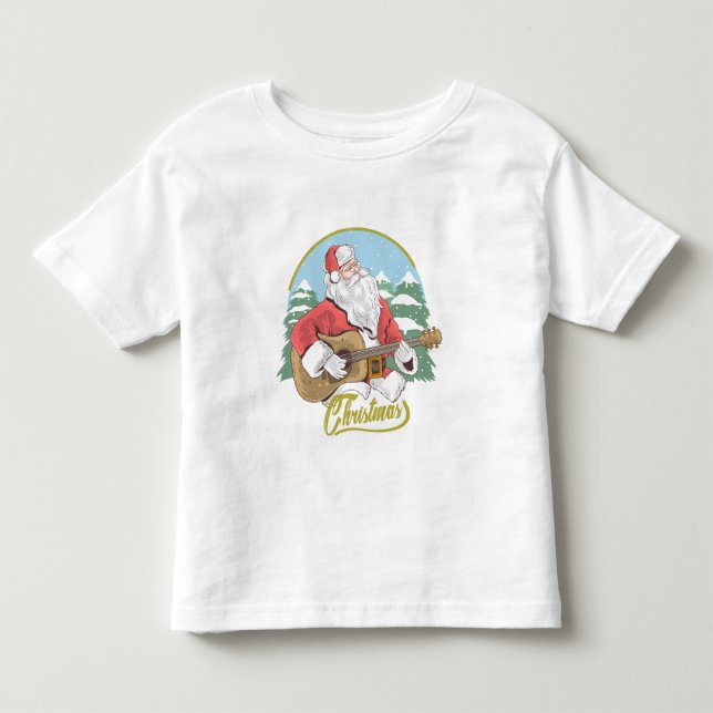 Camiseta De Bebé Guitarra tocando Santa Claus | NAVIDADES (Anverso)