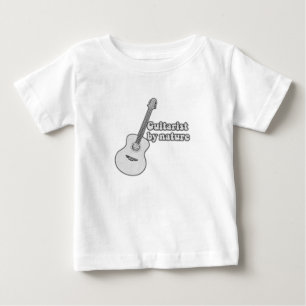 Camiseta De Bebé Guitarrista por naturaleza. guitarra retro en blan