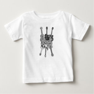 Camiseta De Bebé Guitarristas negros y blancos retro para guitarris