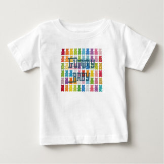 Camiseta De Bebé "Gummy Baby" Colorful Rainbow Candy Pattern Black 