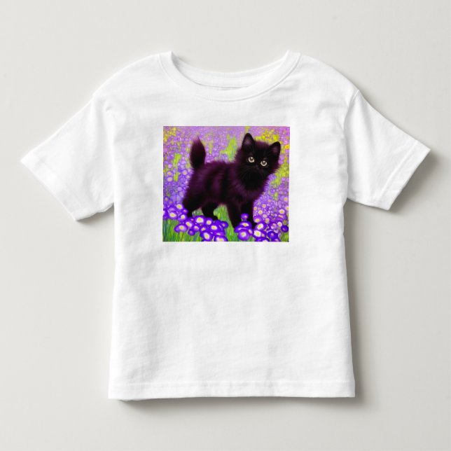 Camiseta De Bebé Gustav Klimt Black Kitten (Anverso)
