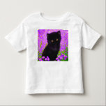 Camiseta De Bebé Gustav Klimt Cat<br><div class="desc">¡Toddler T-Shirt con un gato Gustav Klimt! Este florido gatito se encuentra en un campo verde de flores moradas. Un regalo perfecto para los amantes del gato y del arte austriaco.</div>