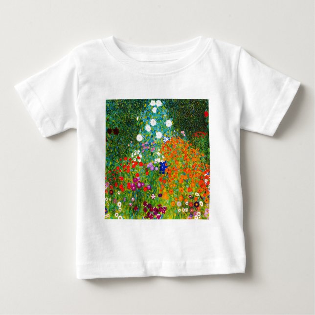 Camiseta De Bebé Gustav Klimt , “ Farmhouse garden ” (Anverso)