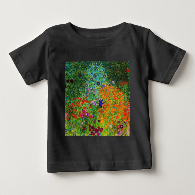 Camiseta De Bebé Gustav Klimt , “ Farmhouse garden ” (Anverso)