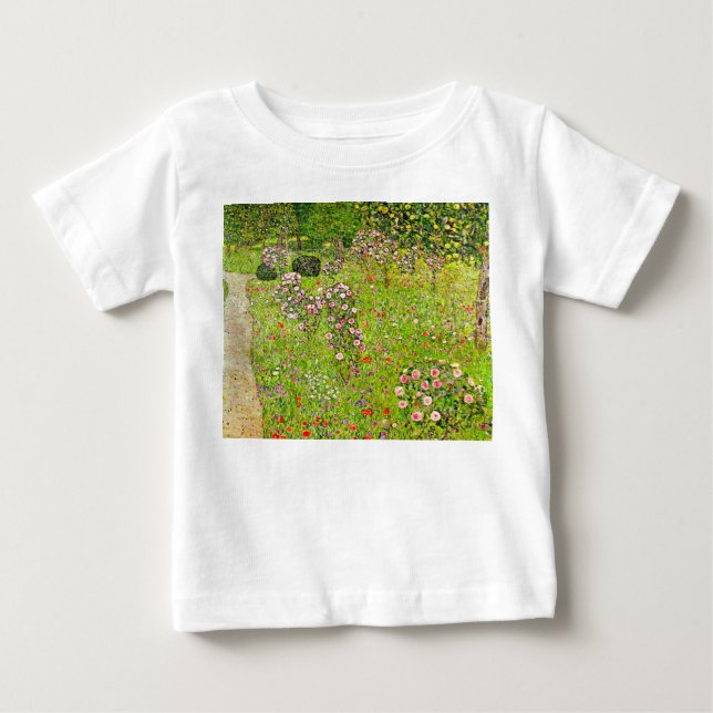 Camiseta De Bebé Gustav Klimt Orchard con Rosas (Anverso)