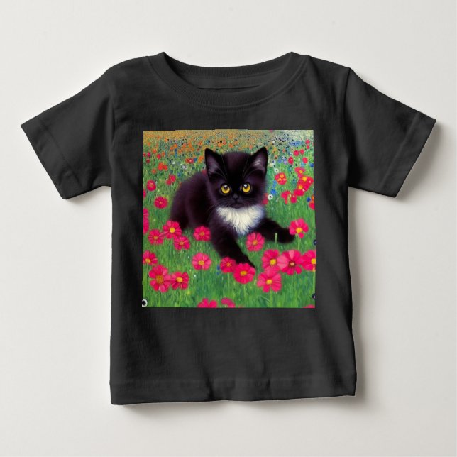 Camiseta De Bebé Gustav Klimt Tuxedo Cat (Anverso)