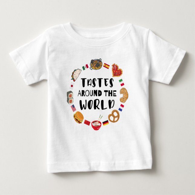 Camiseta De Bebé Gustos en todo el mundo (Anverso)