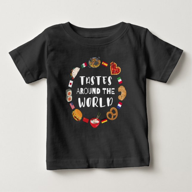 Camiseta De Bebé Gustos en todo el mundo (Anverso)