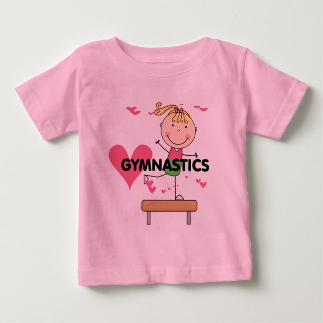 Camiseta De Bebé GYMNASTICS - Blond Girl Balance Beam Tshirts (Anverso)