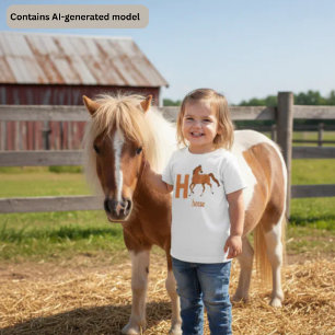 Camiseta De Bebé H es de Caballo - Aprender alfabeto adorable