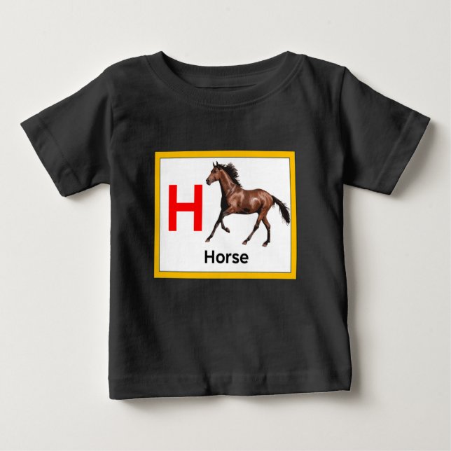 Camiseta De Bebé H es para caballo (Anverso)